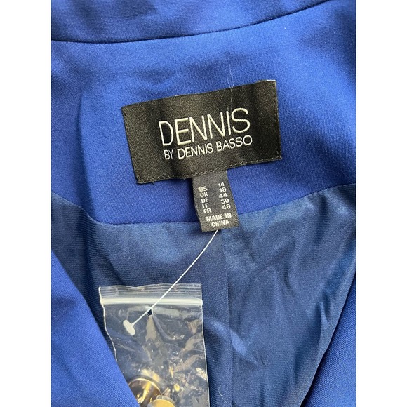Dennis Basso Ponte Knit Lined Blazer With Pockets RICH ROYAL NWT SIZE 14 - Picture 5 of 7